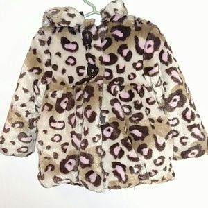 Pistachio leopard print hooded Jacket